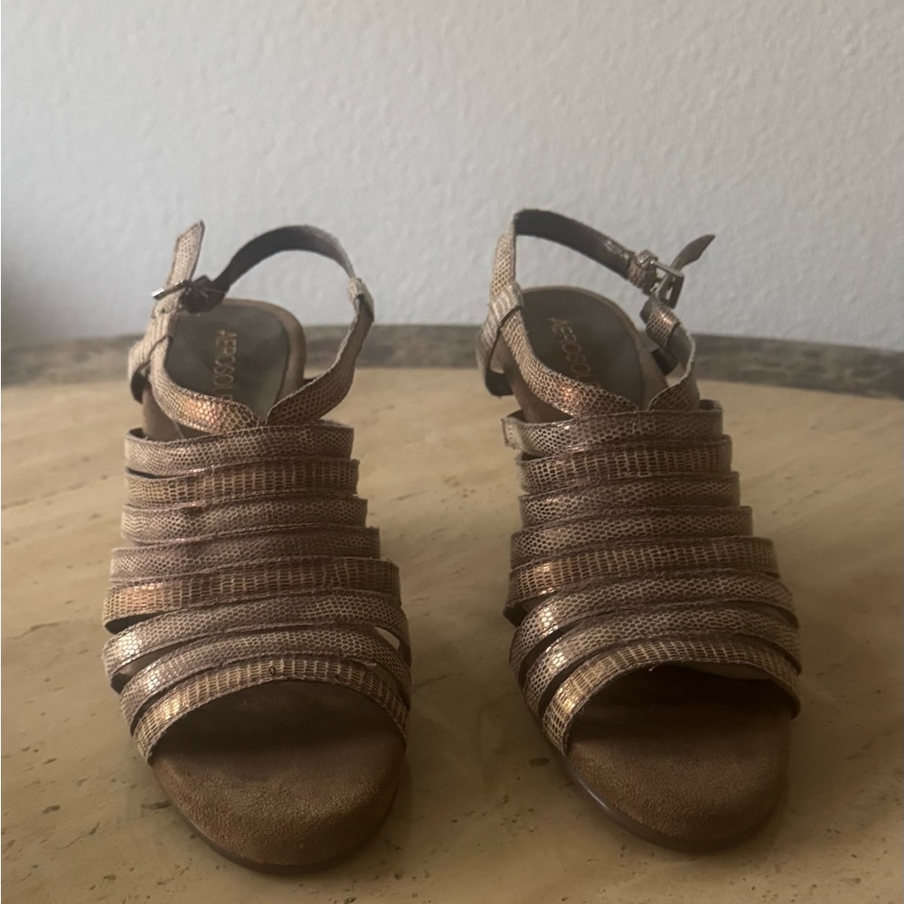AEROSOLES Metallic Bronze Sandals